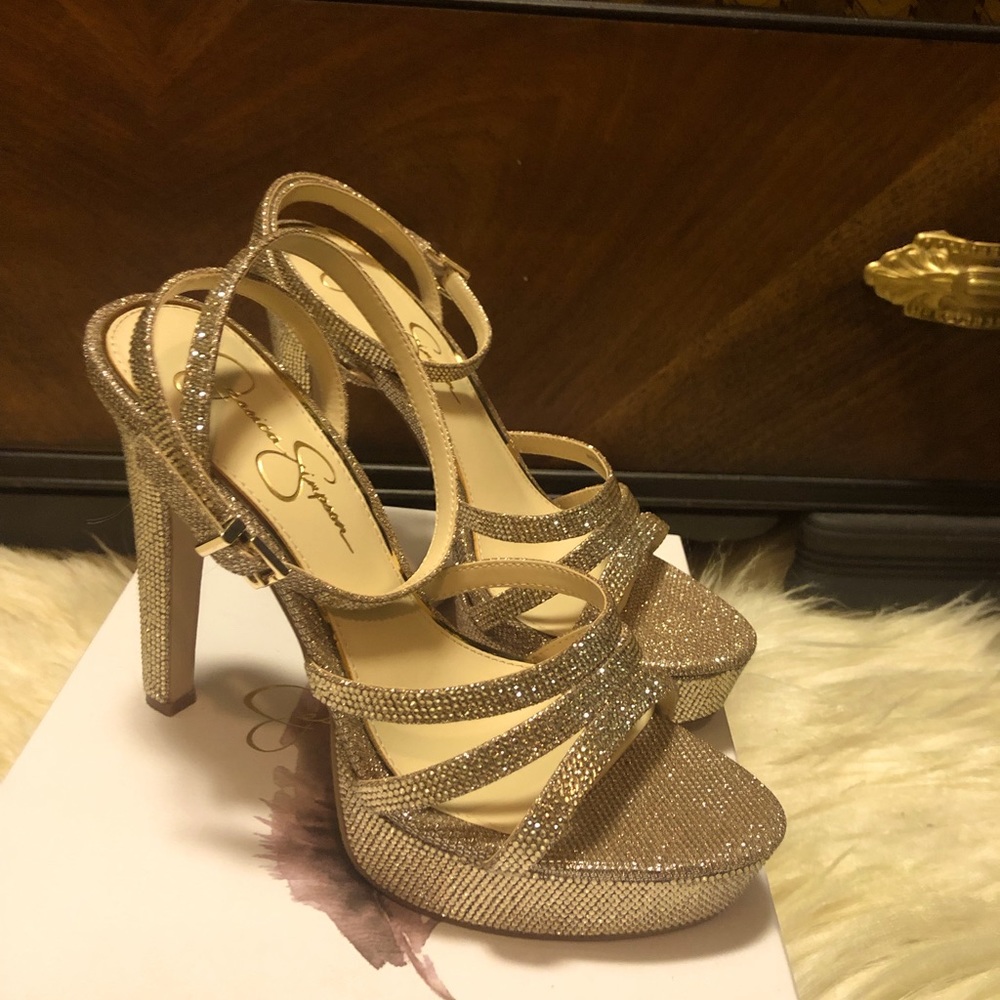 Jessica Simpson gold JS-Balina heels. Size 10